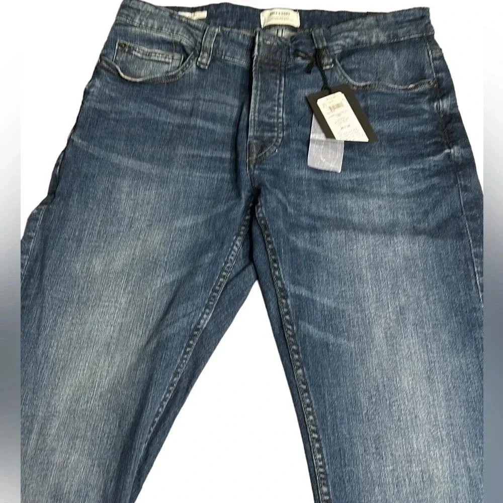 ONLY & Son ,men blue jeans, straight leg,30”X32”  Button fly,Embellished buttons
